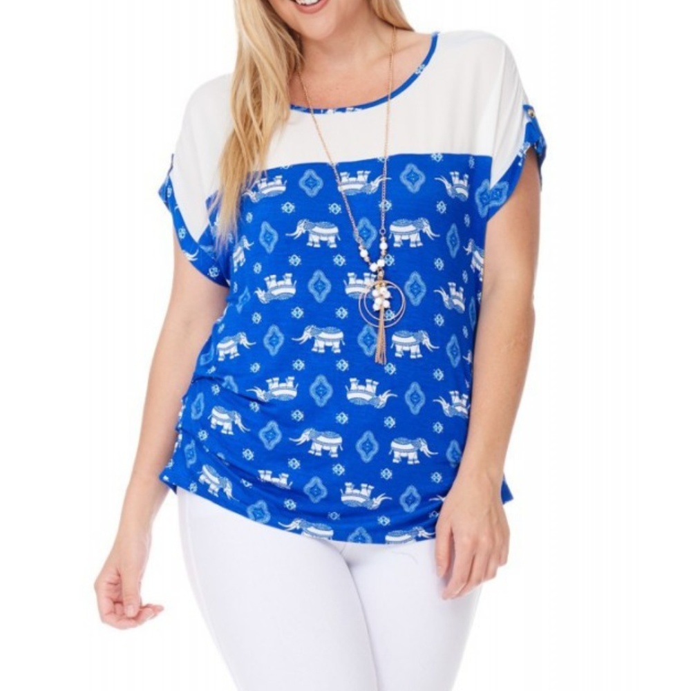 LAST 5! 💗 Elephant Print Dolman Sleeve Top